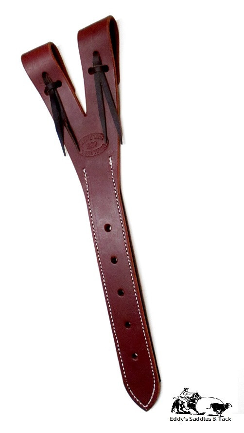 Y Shaped Off Billet Latigo Leather Reinforced Hole Amish Made USA Eddy's Tack
