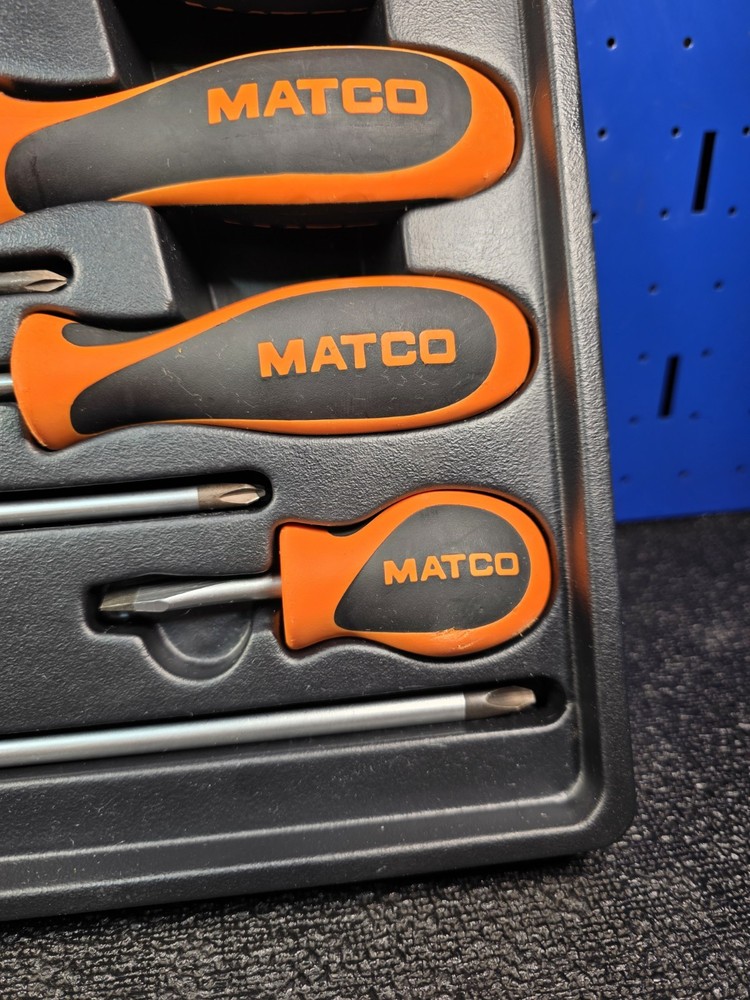 Matco Tools SSO8C 8-Piece Screwdriver Set Orange/Black Handles