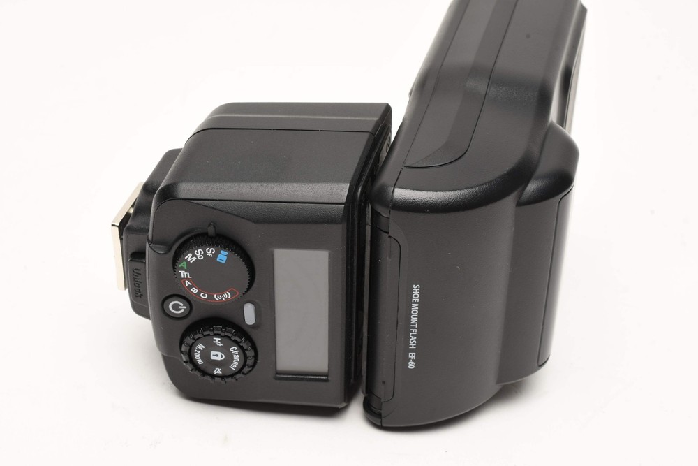 Fujifilm EF-60 Shoe Mount Flash, in case + stand + diffuser, Mint-