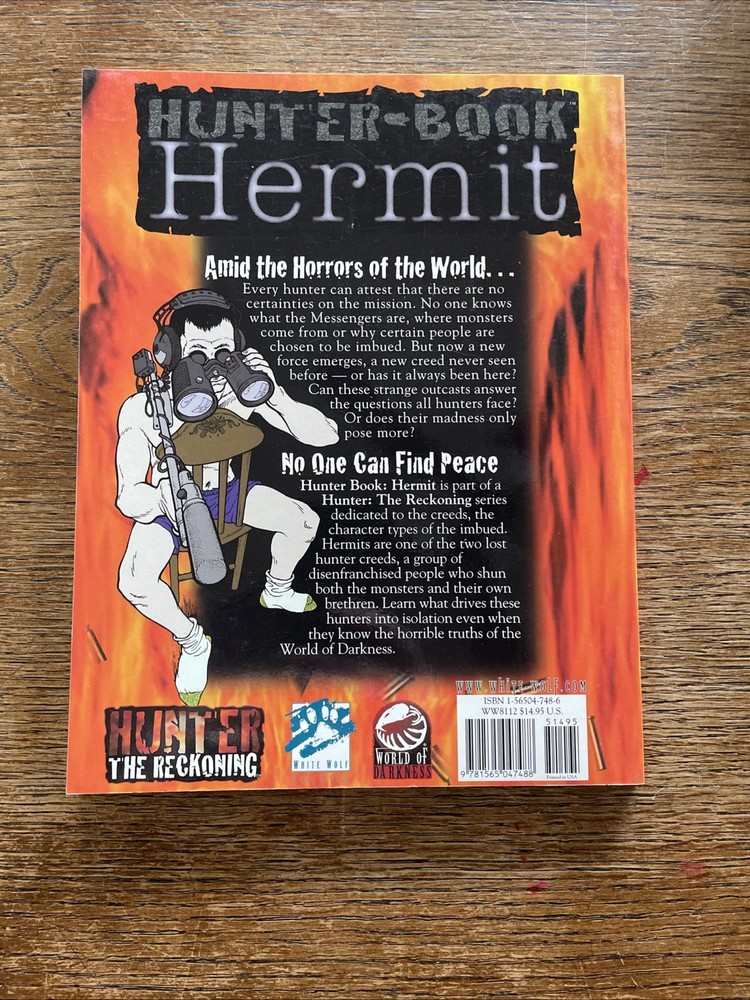 White Wolf Hunter - The Reckoning Hunter Book - Hermit VG+