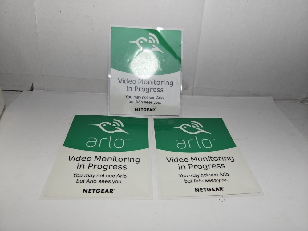 Arlo security camera warning signs/ decals (Laminated) X 3