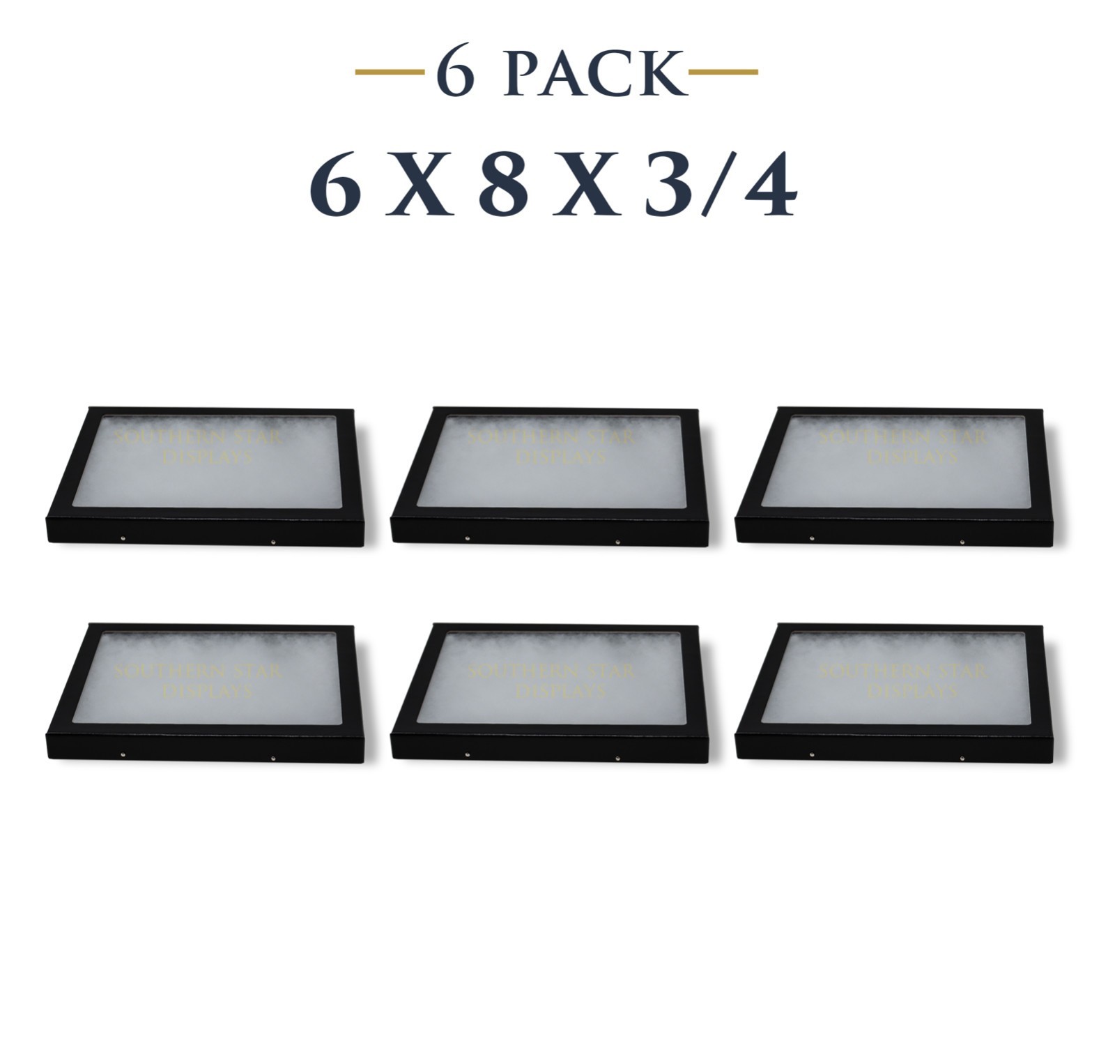 6 Pack of 6 x 8 x 3/4 Riker Display Cases Boxes for Collectibles Jewelry