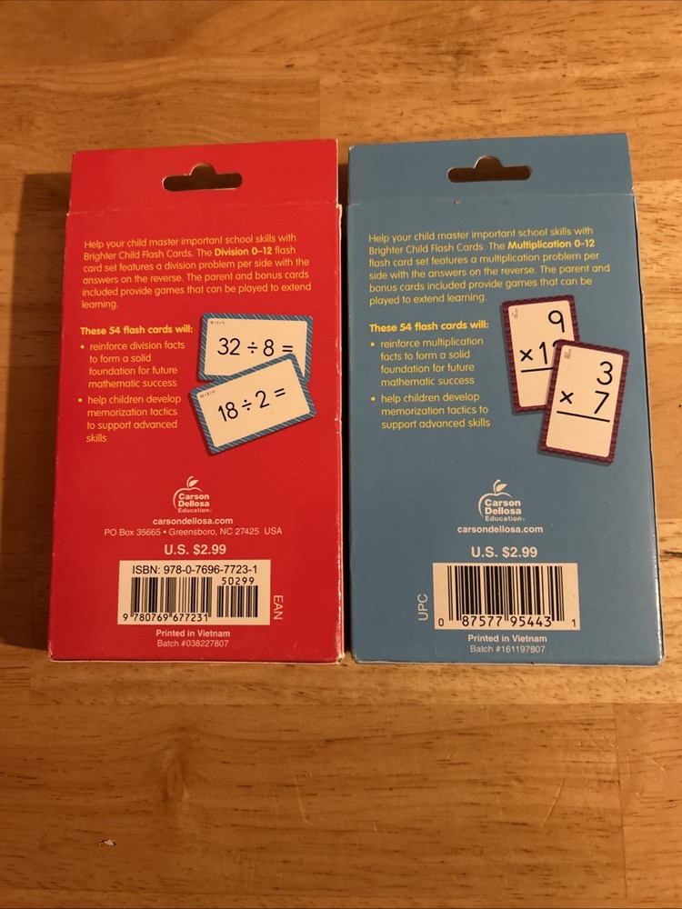 Multiplication & Division 0-12 Flashcards - Great Math Practice Tool Ages 8+
