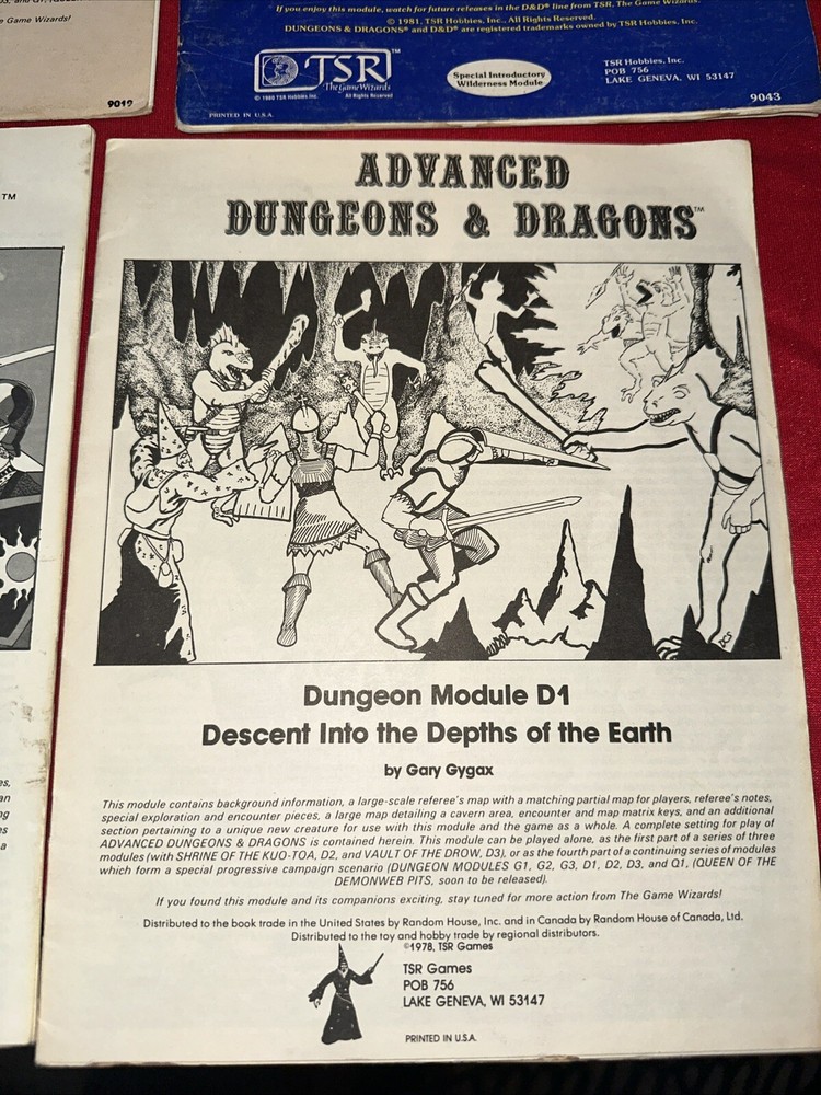 ADVANCED D&D DUNGEON MODULES TSR 1978