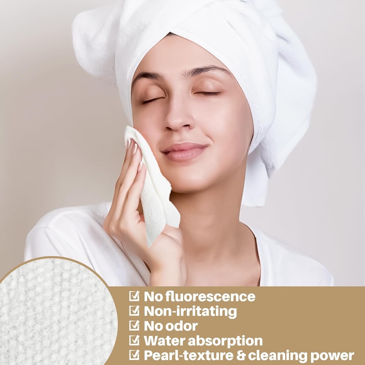 100 Compressed Towel Tablets - Disposable Face Washcloths Fast Drying Lightweigh