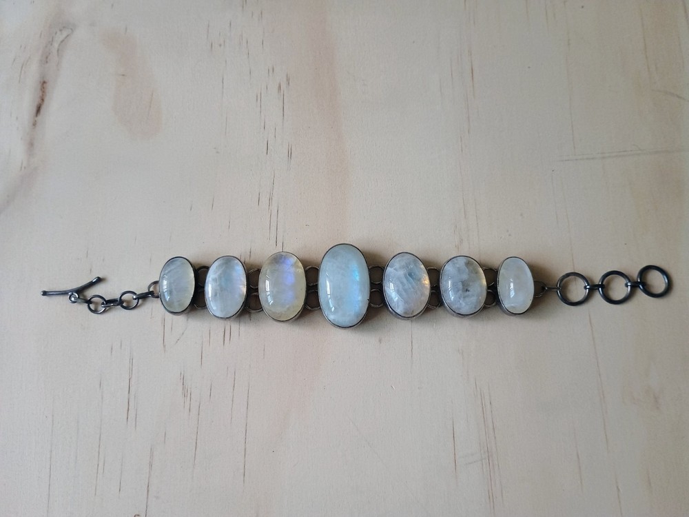 Sterling Silver 925 Moonstone Bracelet