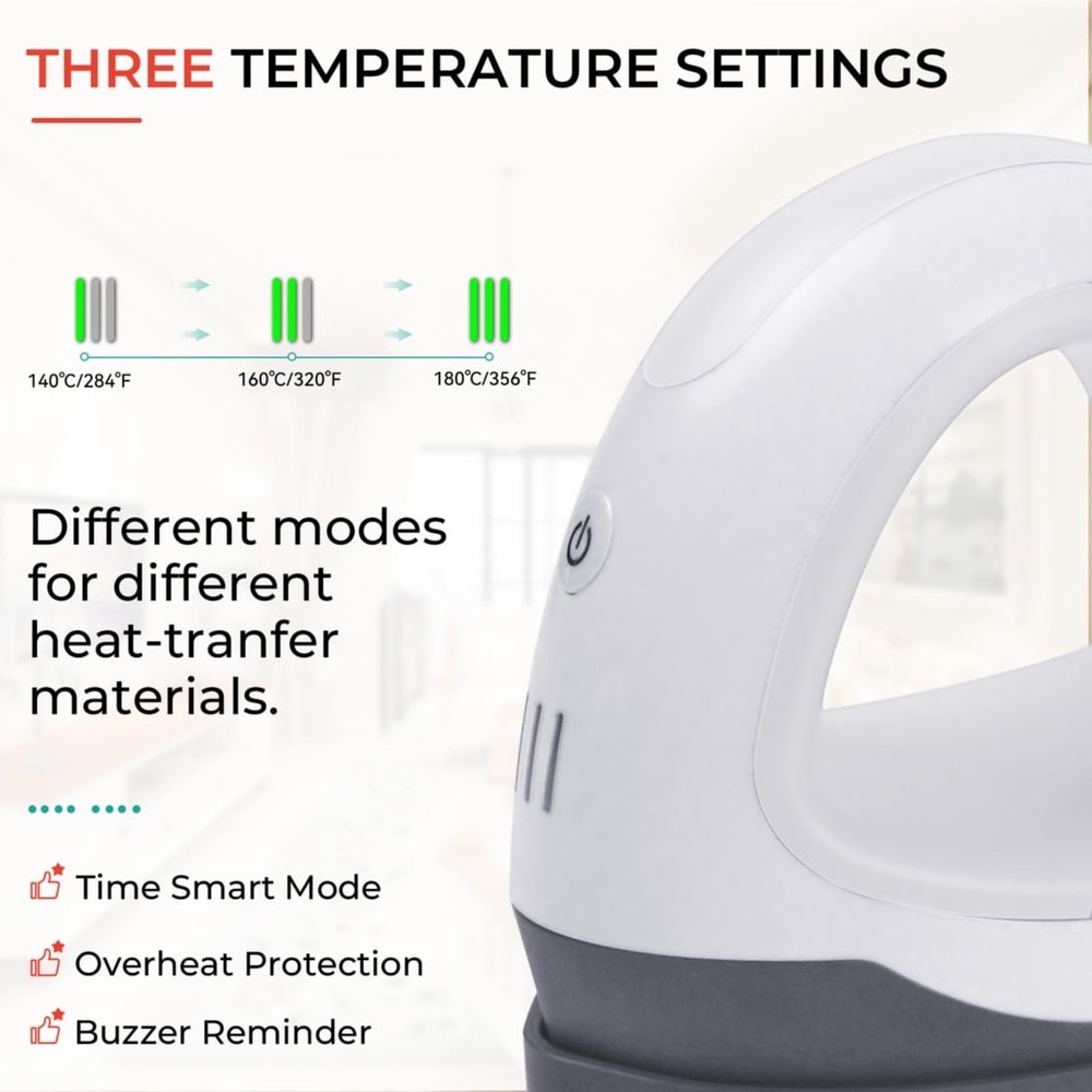 HTVRONT Mini Heat Press Machine Portable Iron Press for Heating Transfer Objects