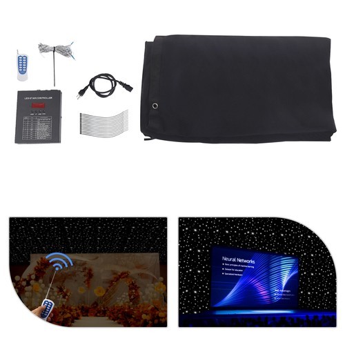 LED Wall Mounted Background Stage Star Sky Backdrop Stage Curtain w/ Controller