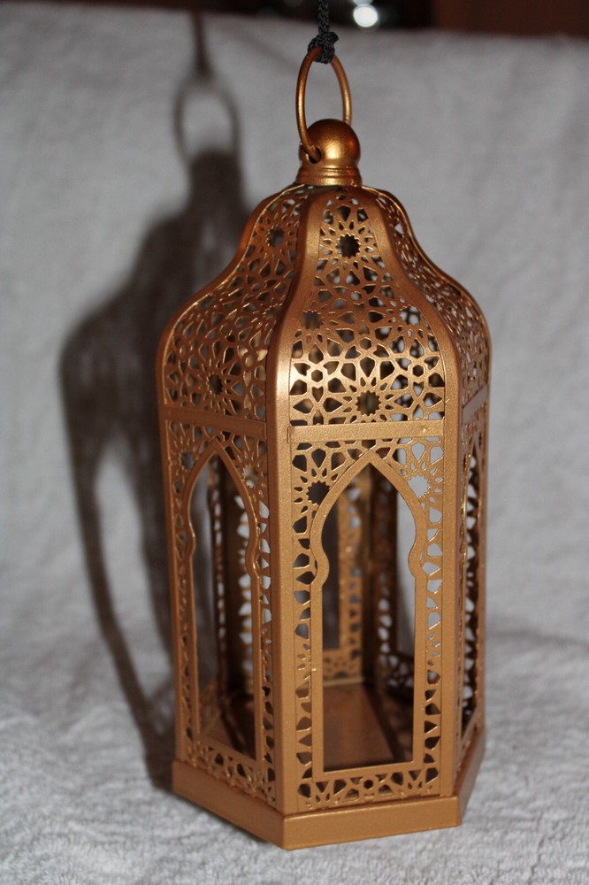 Large Boho Orientalist Middle Eastern Moroccan Hanging Lantern Candleholder