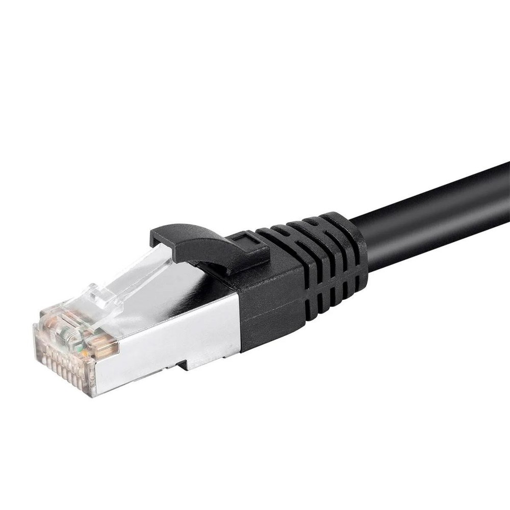 CAT6 PoE Shielded Ethernet Patch Cable 50 ft, Black