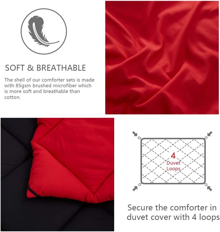 Luxurious Microfiber King Comforter Set - Reversible, Machine Washable Elegance