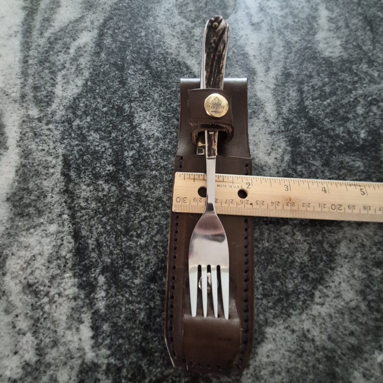 Beautiful Fixed blade knife & fork set with sheath - German Steel Blade