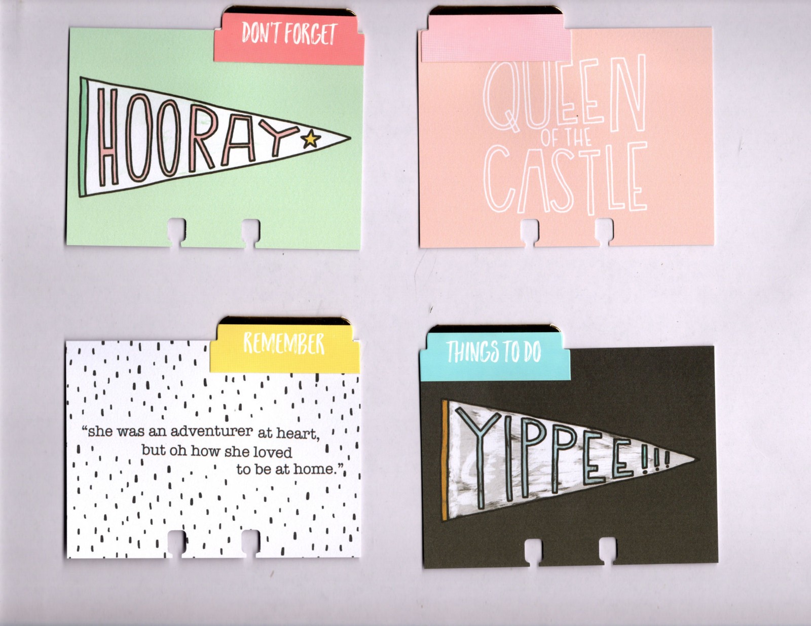 Project Life RAD (10) HANDMADE MEMORYDEX/ROLODEX CARDS ALL TABBED