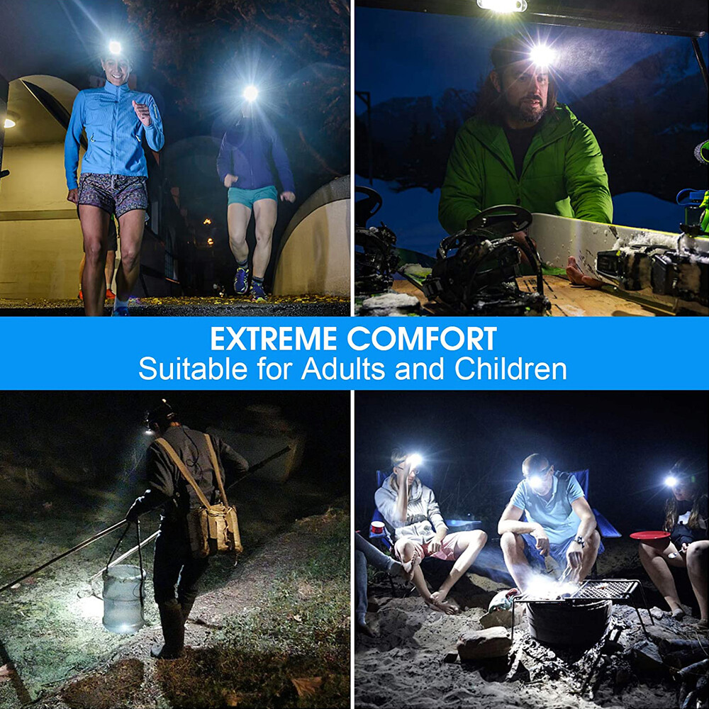 Rechargeable Headlamp LED Headlight Head Torch Work Light Flashlight USB Band