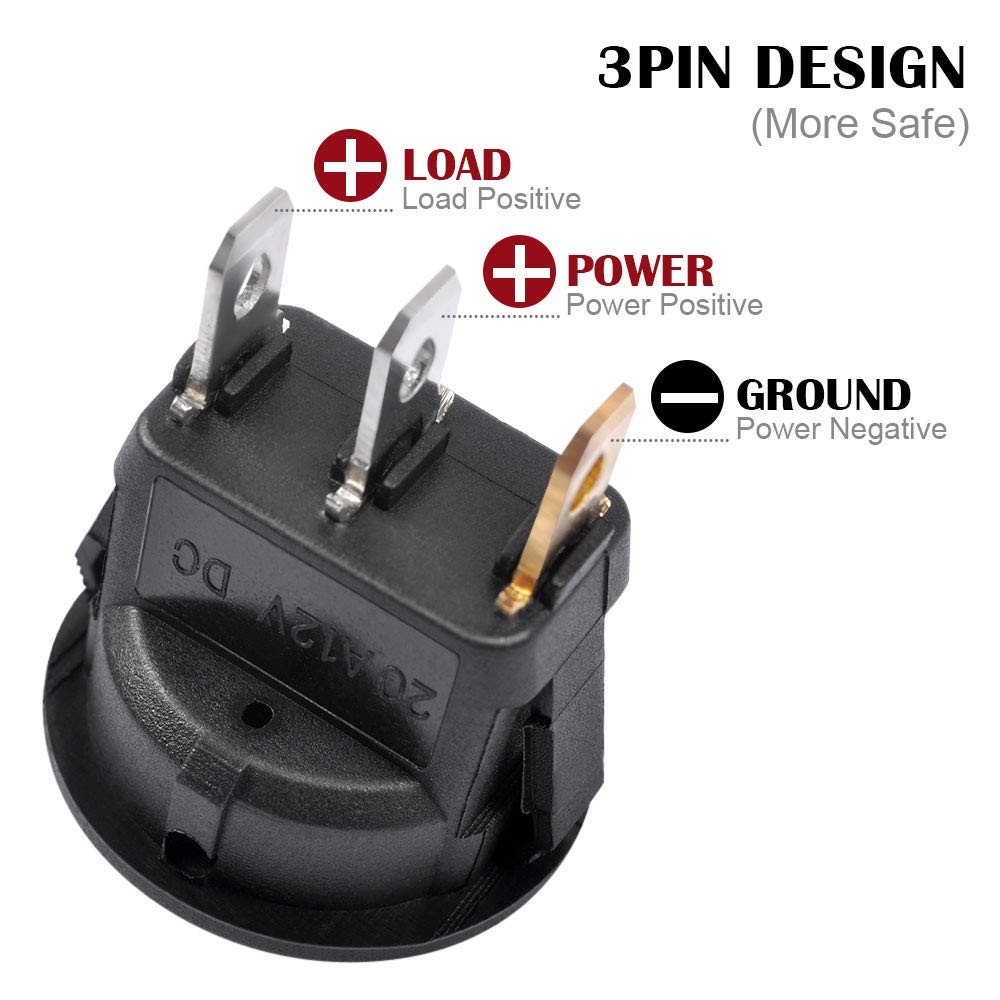 10pcs Car Truck Round Rocker Toggle Switch Light On-Off Control