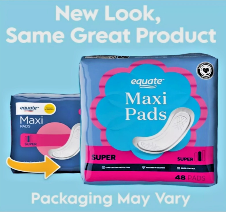 Equate Maxi Pads, Super (48 Count)