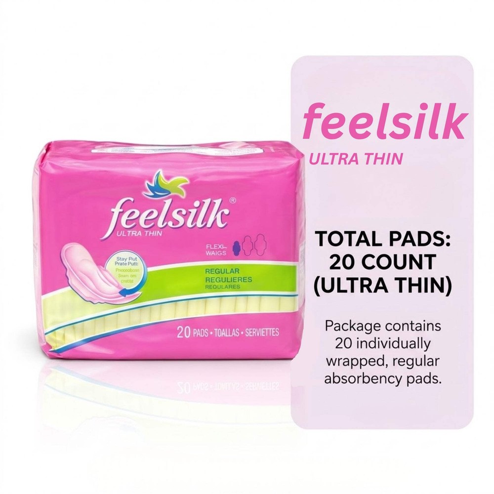 20 Count Feelsilk Ultra Thin Regular Sanitary Pads