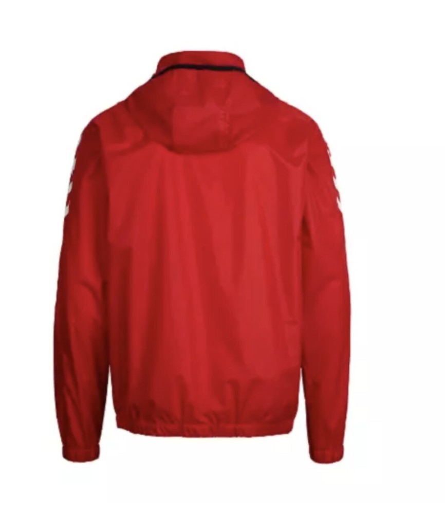 Hummel Core Spray Jacket Waterproof Windcheater Size Large Red