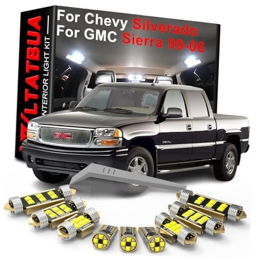 LED Interior Light Kit Package Replacement for GMC Sierra Chevy Silverado 1999
