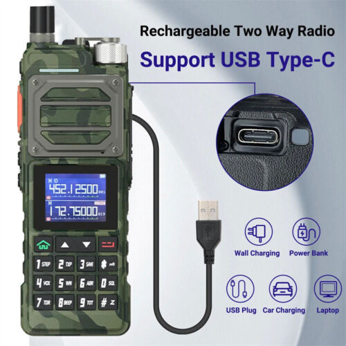 BAOFENG UV25 WALKIE TALKIE LONG RANGE TRI-POWER TWO WAY RADIOS&PROGRAMMING CABLE