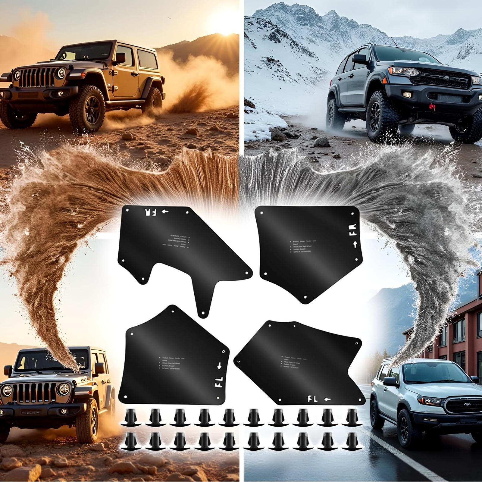 Toyota Tundra Sequoia Fender Liner Splash Guard 07-20 Wheel Well Set 53737-0C030