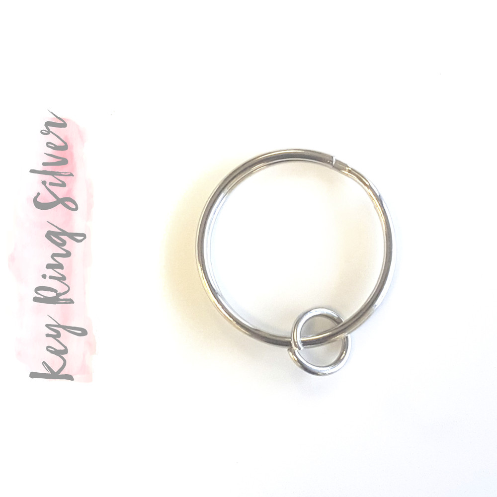 Key Ring 1" W. Split Loop Key Ring Holder Silver (Pack,25-50-100) SILVER