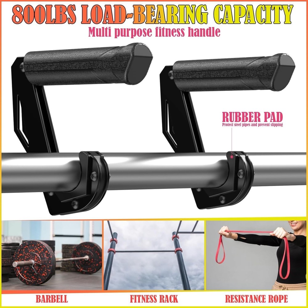Neutral Grip Handles Pull Up Bar Pull Up Handles W/ Ergonomic Portable Hooks