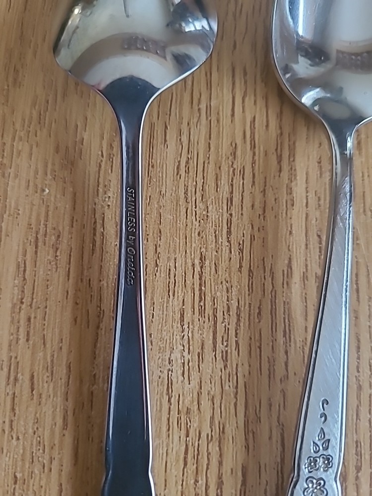 Oneida ASHMORE Stainless TEASPOON Flatware LOT 2 USA