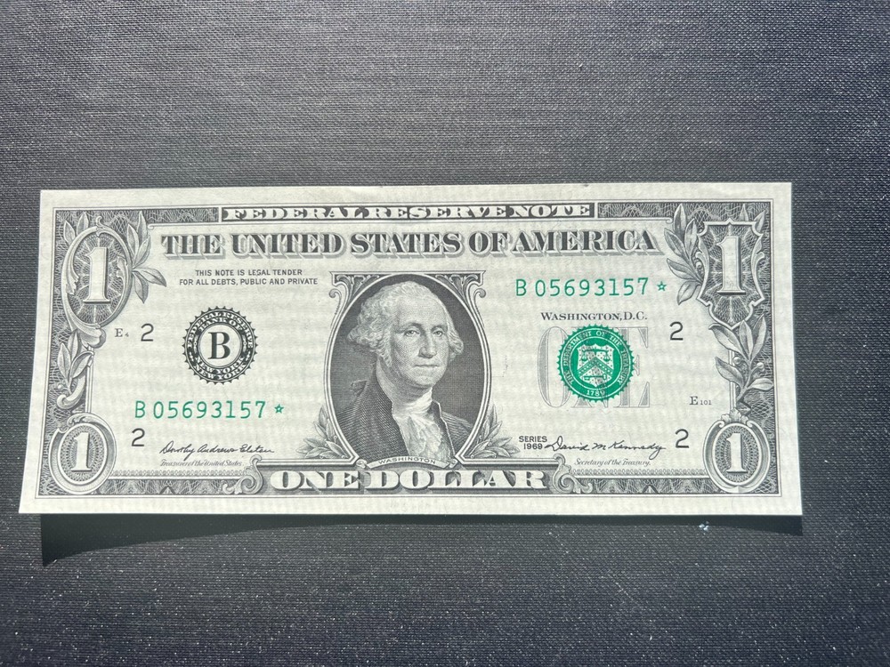 1969  NY  One Dollar Bill *****STAR***** (UNCIRCULATED)