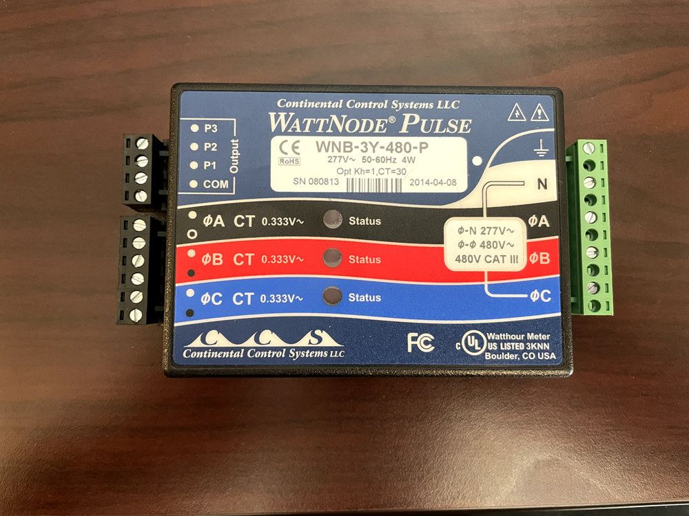 WATTNODE PULSE WNB-3Y-480-P METER CONTINENTAL CONTROL SYSTEMS 277V 480V 3 PHASE