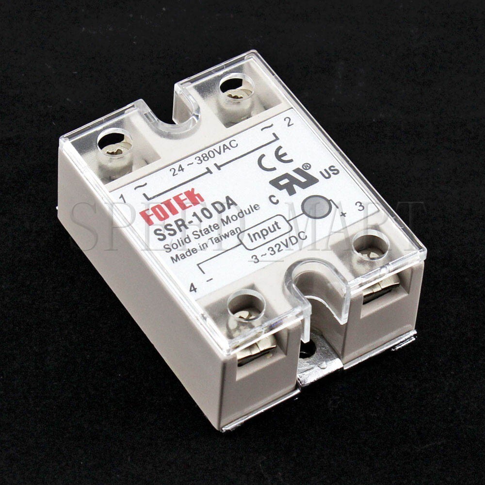 Solid State Relay DC-AC SSR-10DA 10A 3-32VDC To 24-380V AC Module Fast Switching