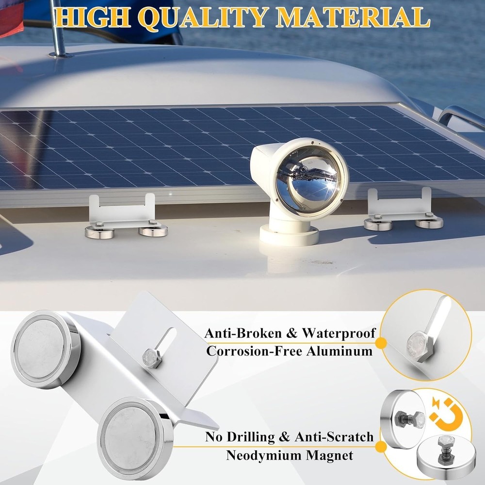 4 Pack 1200 Lbs No Drill Magnetic Solar Panel Mount Bracket Solar Panel Mount...