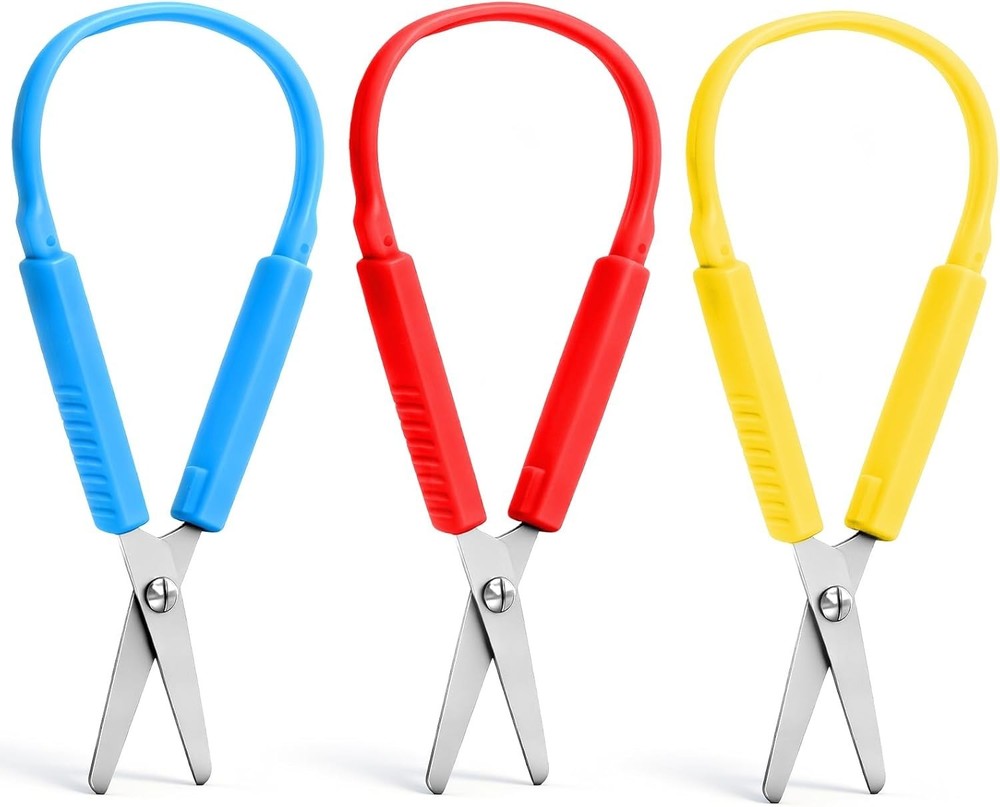 3 Pcs Loop Scissors Adaptive Scissor 5.3" Self-Opening Safety