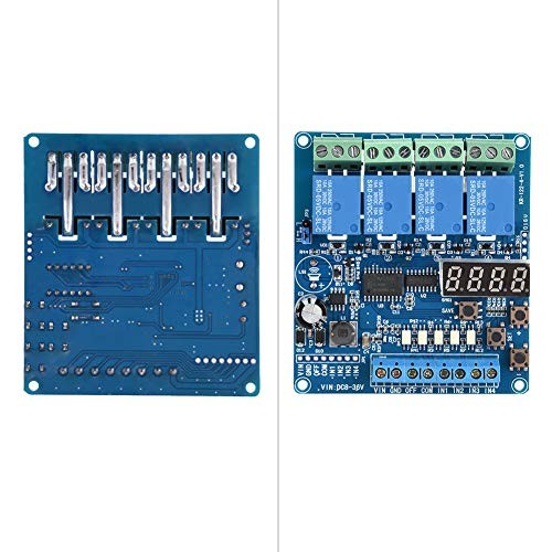 36V Relay Module, 8-36V Relay Module 4-Channel Multifunction Time Delay Relay