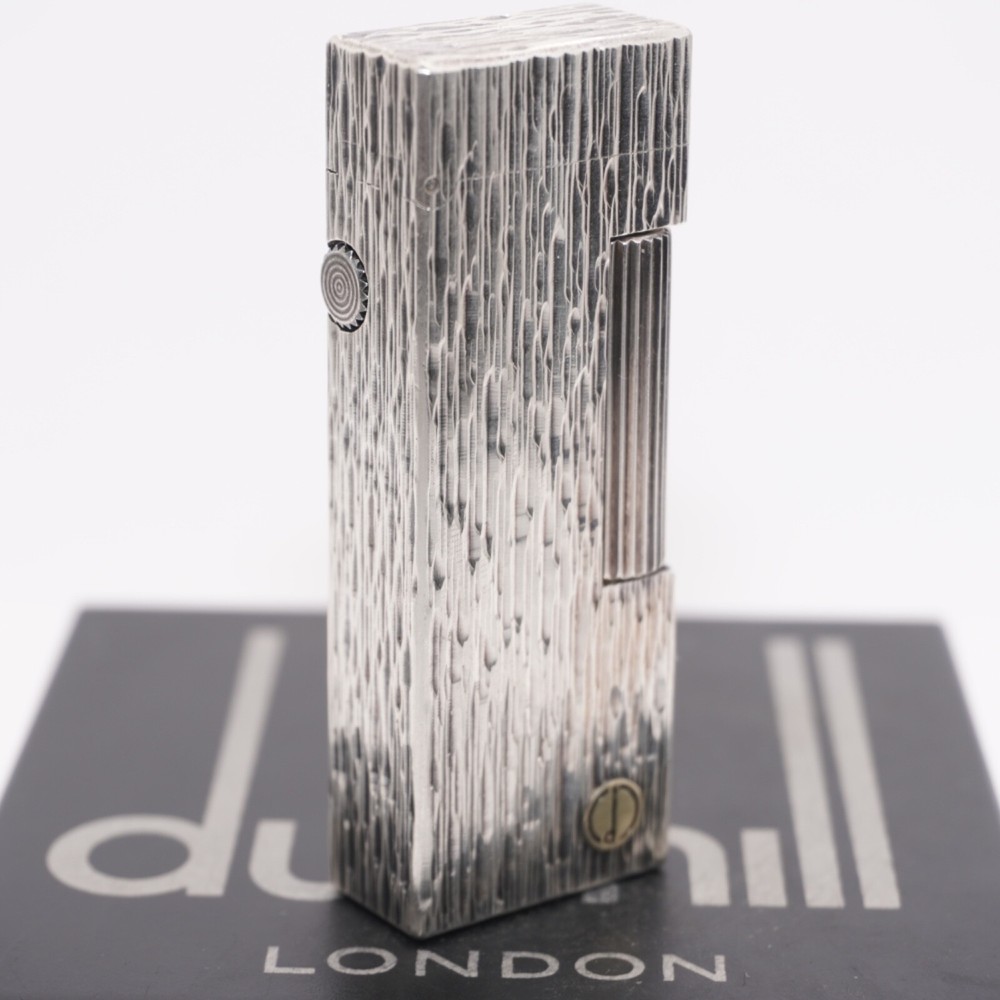 Rare Dunhill Lighter Silver Wood Grain Pattern-Ultrasonically cleaned