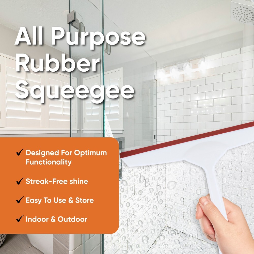 10" Red Rubber Squeegee with Hanging Loop