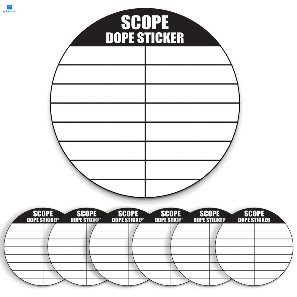 12 Pack Writable Scope DOPE Sticker for Long-Range Shooting- 1.5 Inch, White