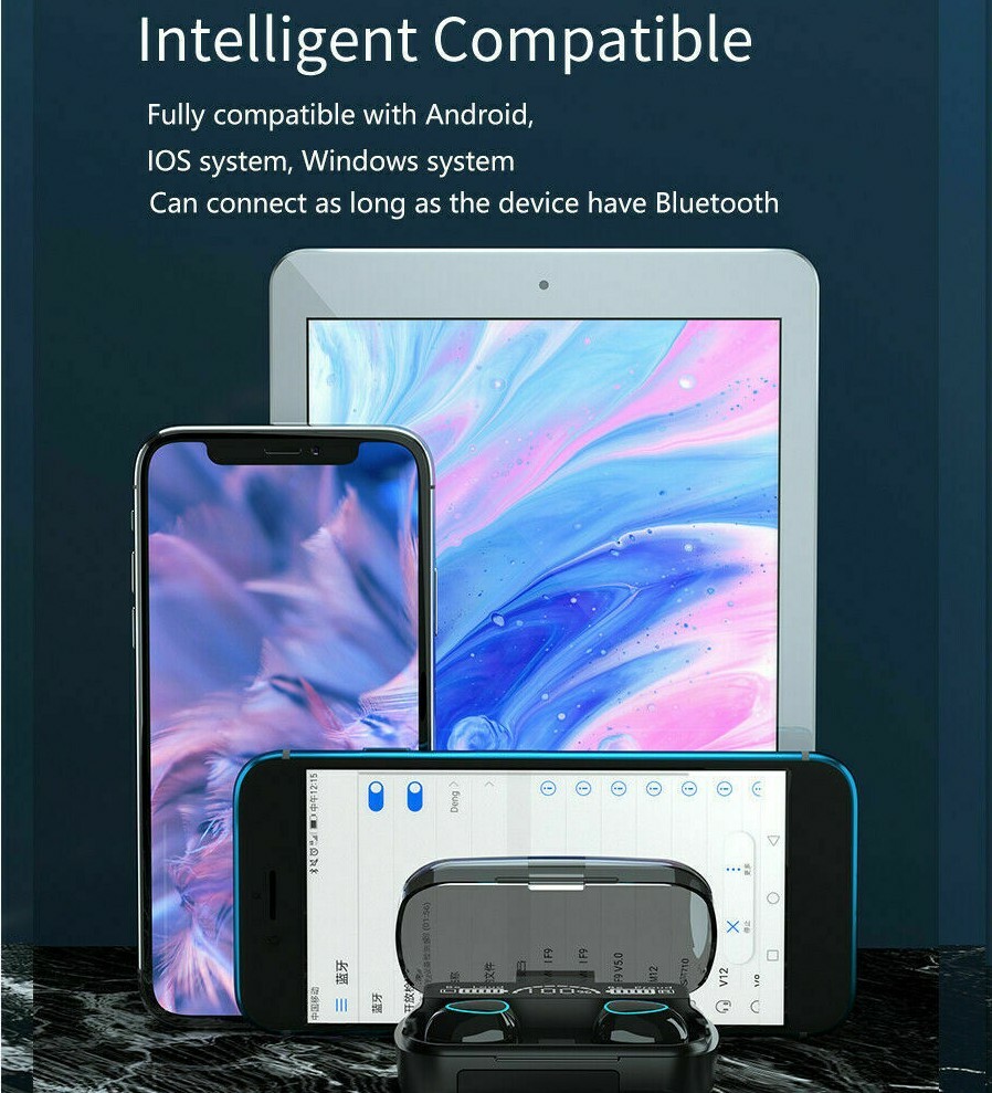 TWS Bluetooth Earbuds Waterproof Bluetooth 5.1 Headset Noise Cancelling Wireless