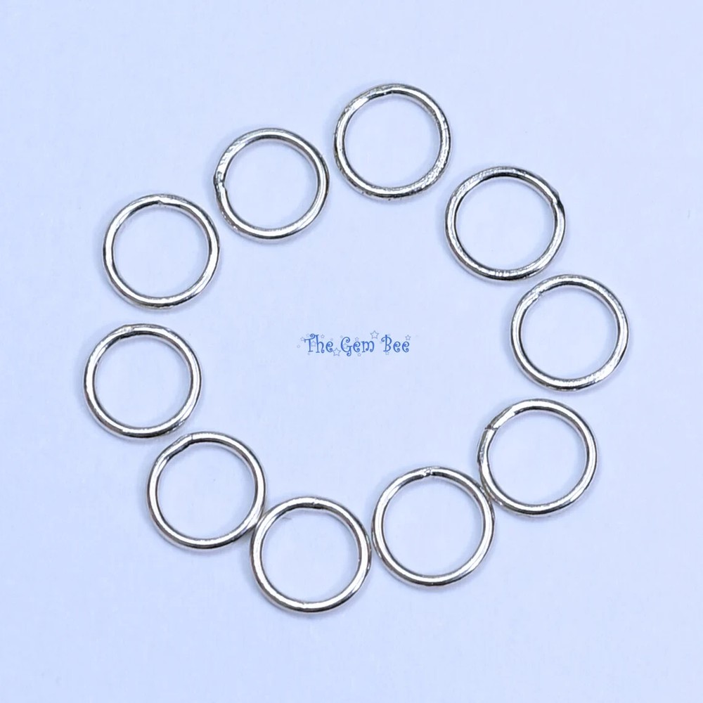 5MM 14K Solid White Gold Round CLOSED Jump Ring Finding Quantity: 5