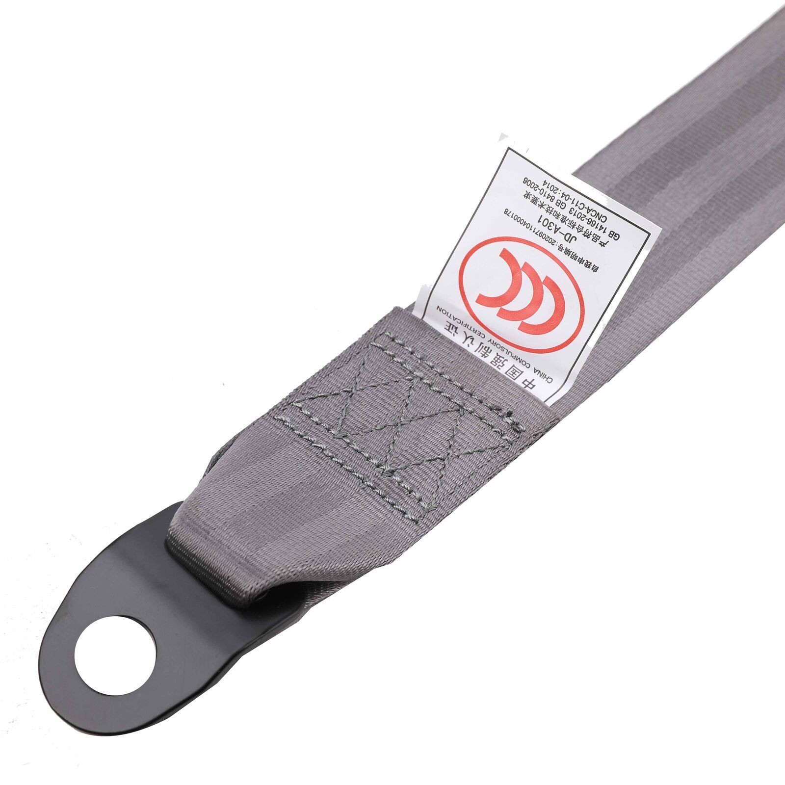 2 Retractable 3 Point Safety Gray Seat Belt Straps Vehicle Adjustable Belt Kit