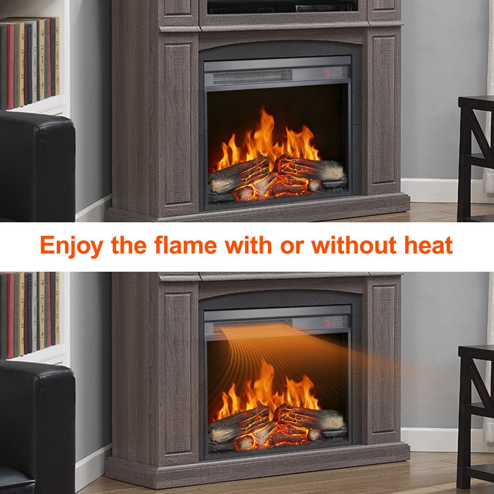 Fireplace with log set Features flame effect Timer function Overheat protection