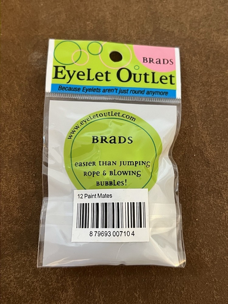 Eyelet Outlet Shape Brads 12/Pkg Paint Cans Brushes Brads