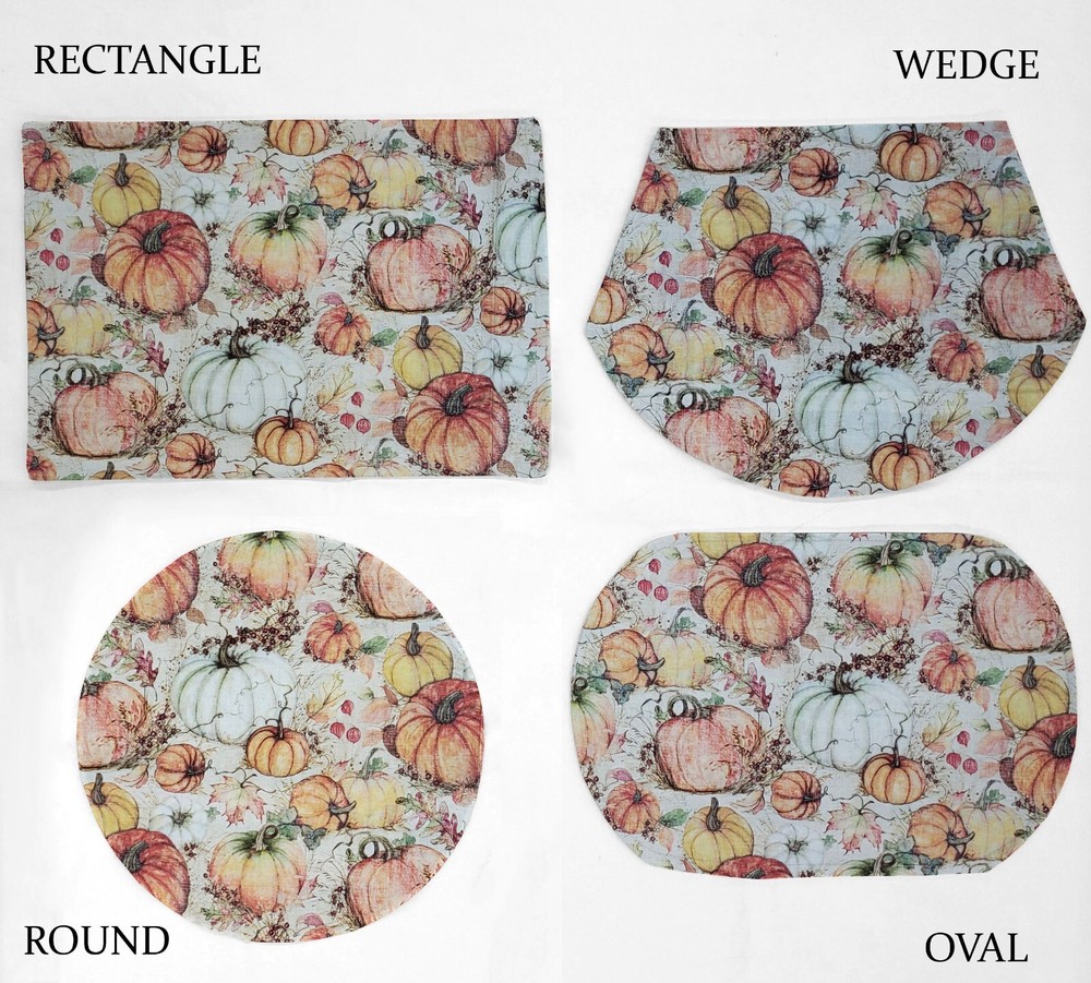 Fall Pumpkins & Leaves Placemats (4 Shapes Available)