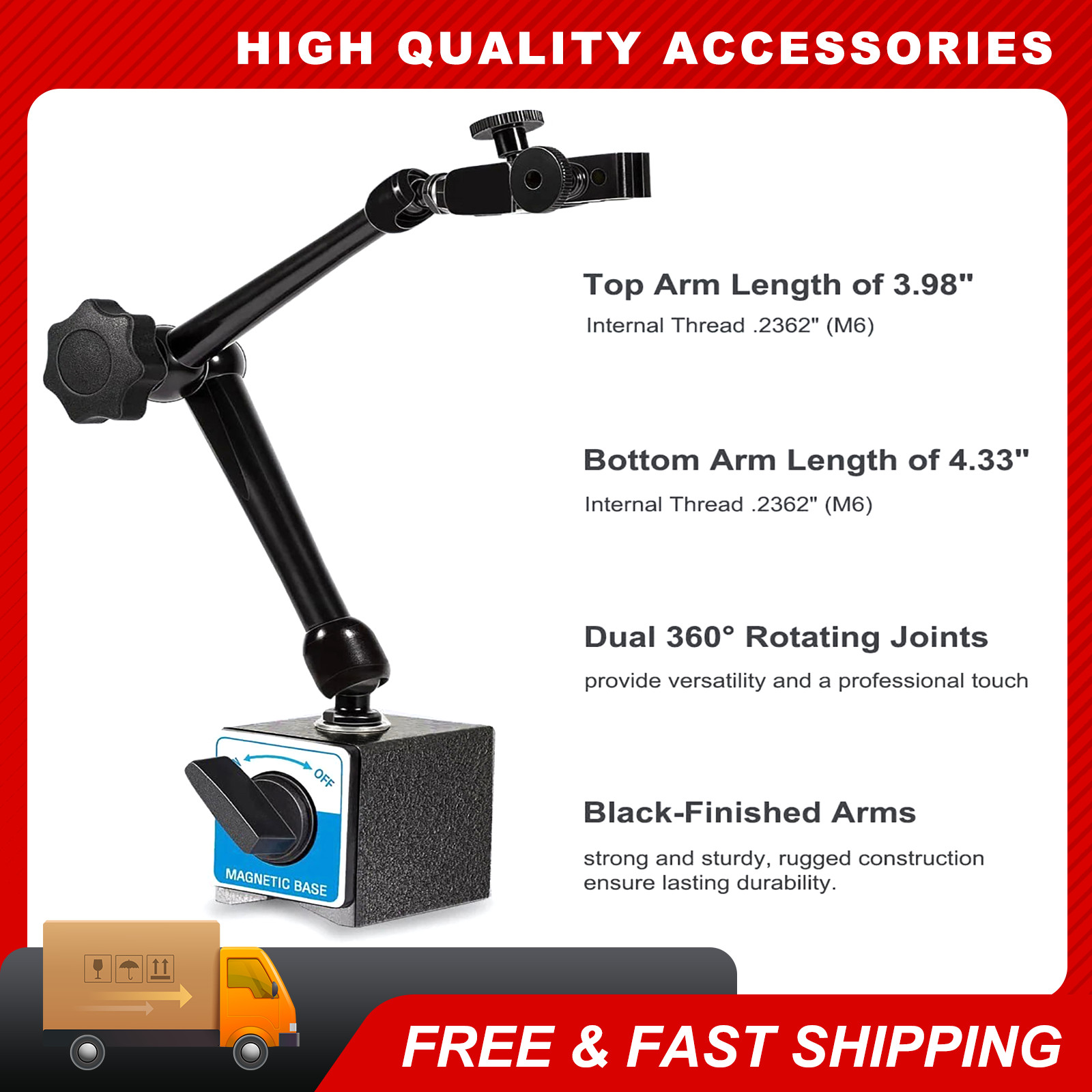 H-295 Magnetic Base 176lb for Noga Dial Gage Test Indicator Holder DG61003