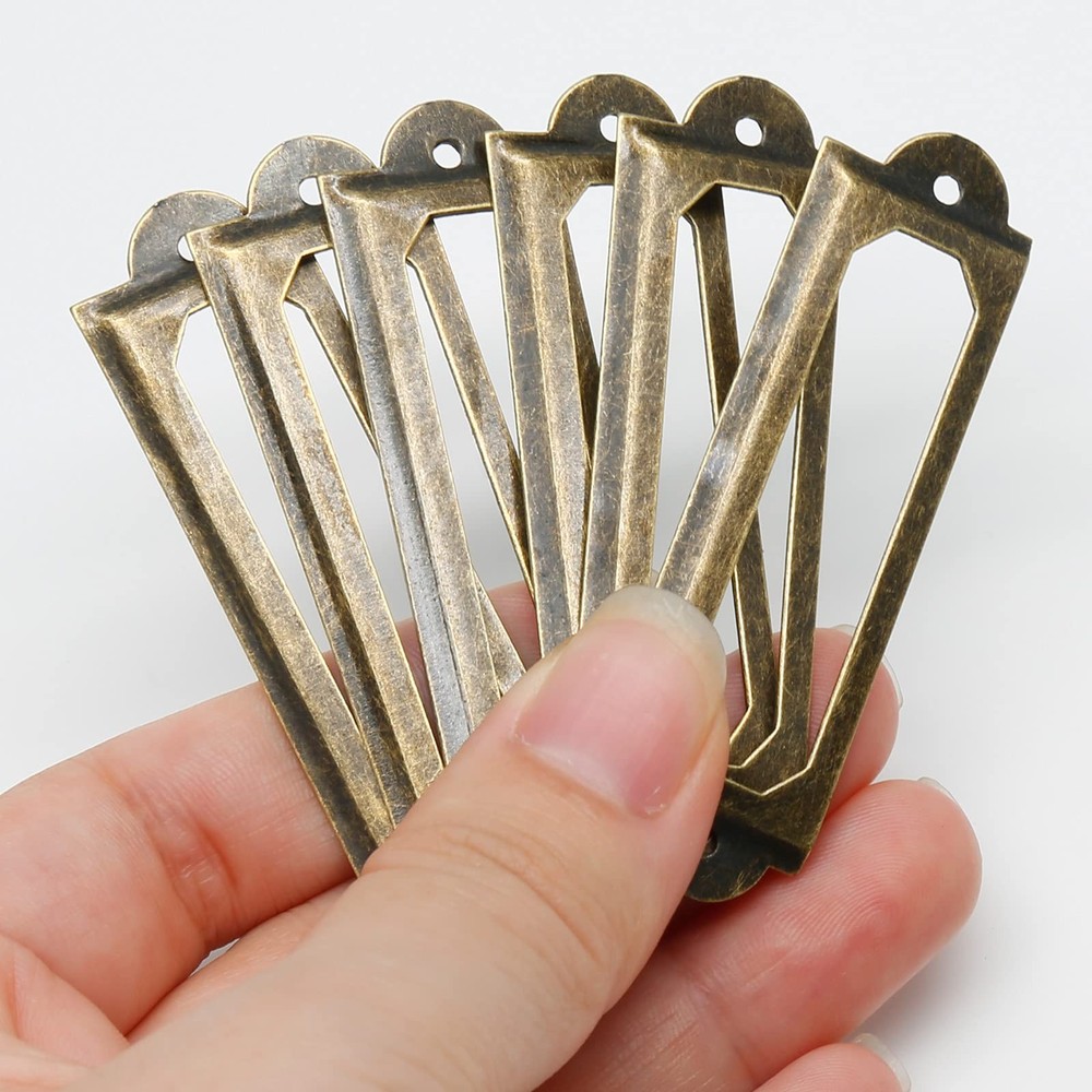Metal Library Label Holders with Screws File Drawer Frames 50 Pack