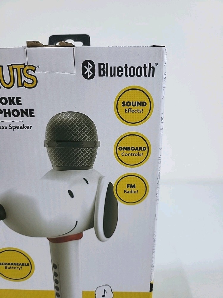 Peanuts Snoopy Bluetooth Karaoke Microphone Wireless Speaker New Sealed NIB