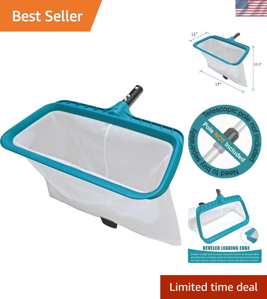 Professional Pool Skimmer Net, Heavy Duty Swimming Leaf Rake Cleaning Tool wi...