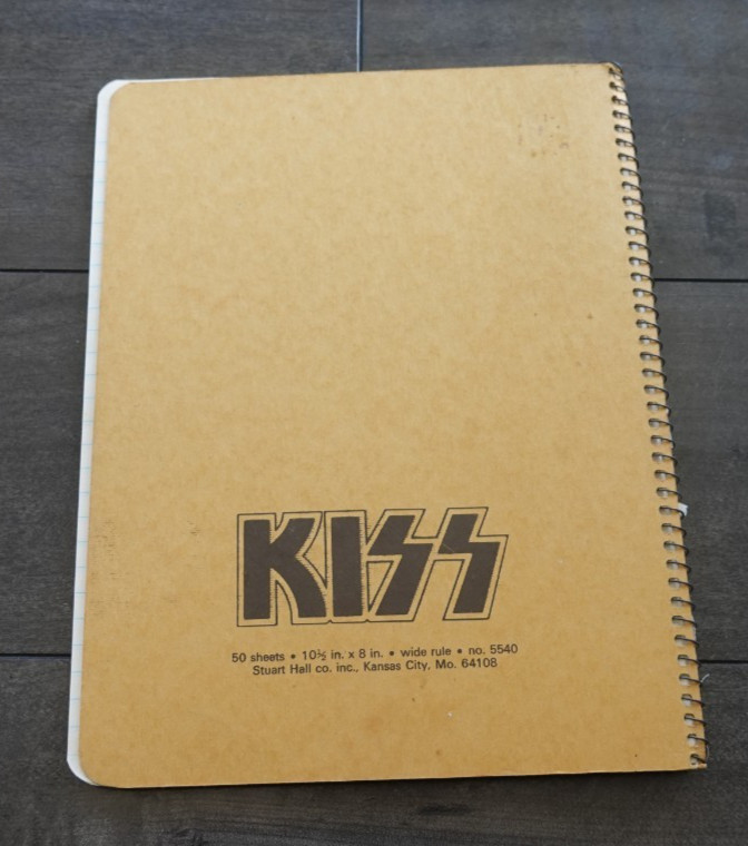Vintage 1978 KISS ACE FREHLEY Spiral Notebook with Poster Order Form! Aucoin!