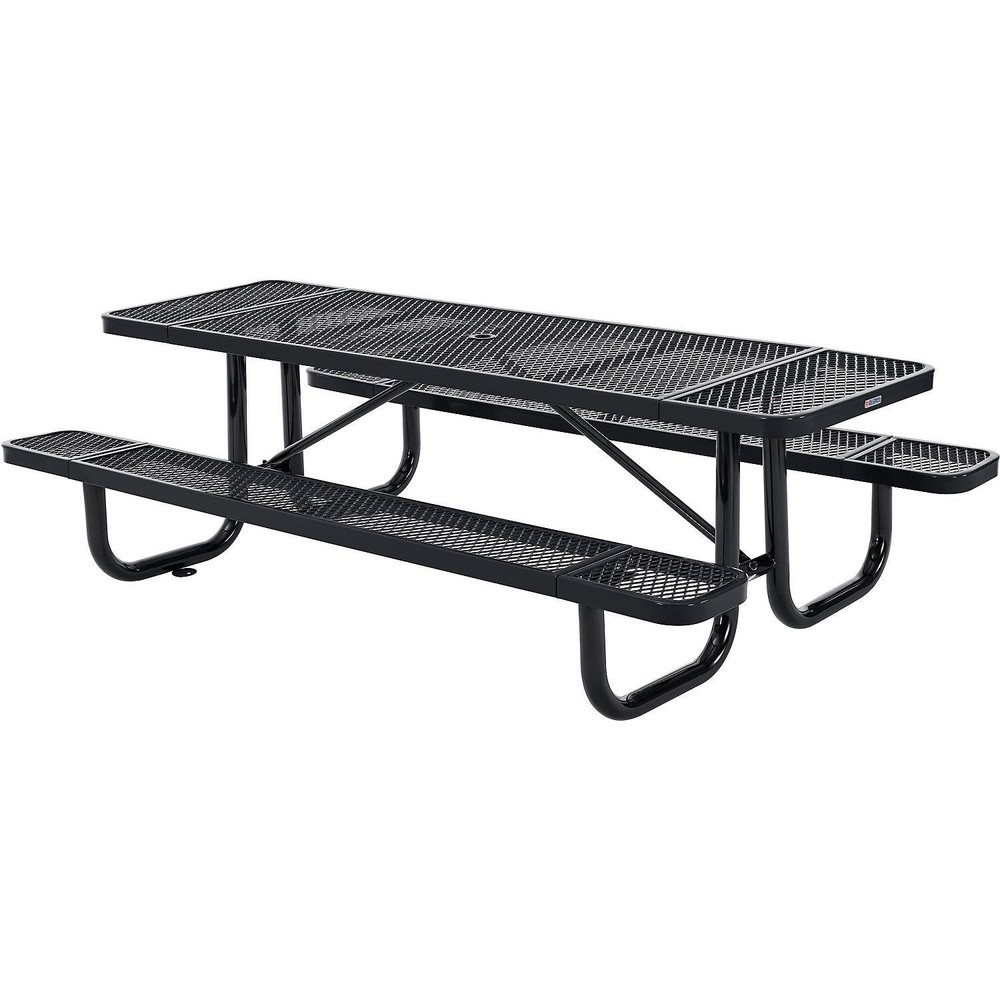 Global Industrial 8' LRectangular Picnic Table Expanded Metal Black