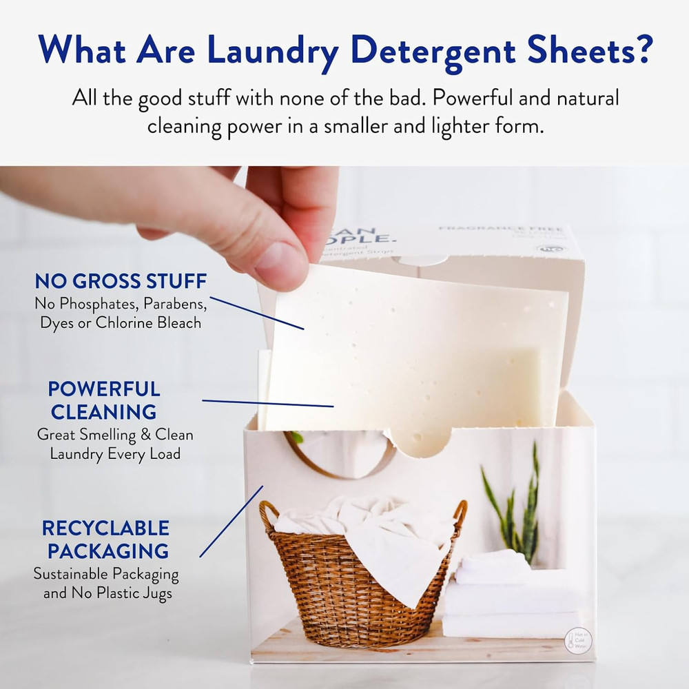 Laundry Detergent Sheets - Laundry Soap - Ultra Concentrated, Recyclable Packagi